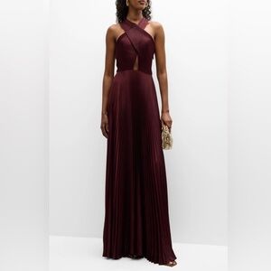 A.L.C. Athena Pleated Halter A-Line Maxi Dress, Size 0, $795